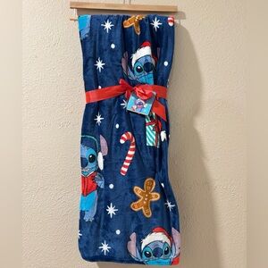 Disney Stitch Christmas Gingerbread Plush Blanket Throw